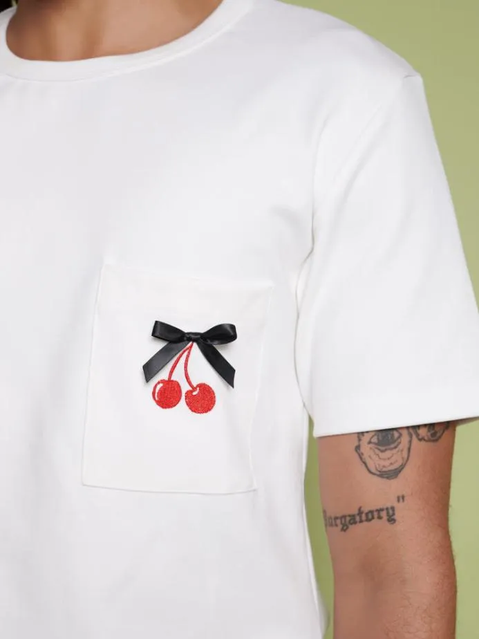 Sister Jane Tops Women Rory Cherry Embroidery Shirt Snow White