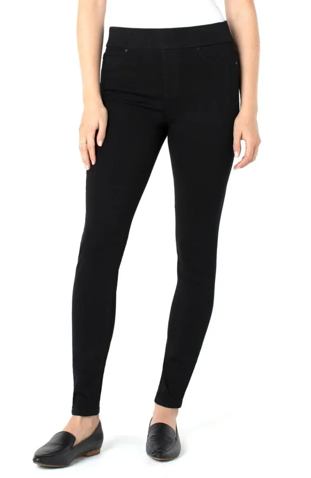 Skinny Women Liverpool Los Angeles Sienna PullOn Legging Silky Soft Black Rinse