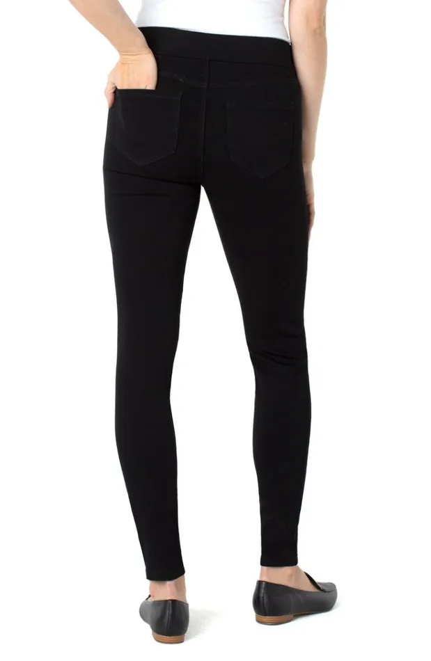 Skinny Women Liverpool Los Angeles Sienna PullOn Legging Silky Soft Black Rinse
