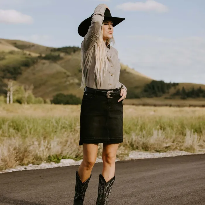 Skirts and Shorts Women Stetson Black Denim 5Pocket Skirt Black