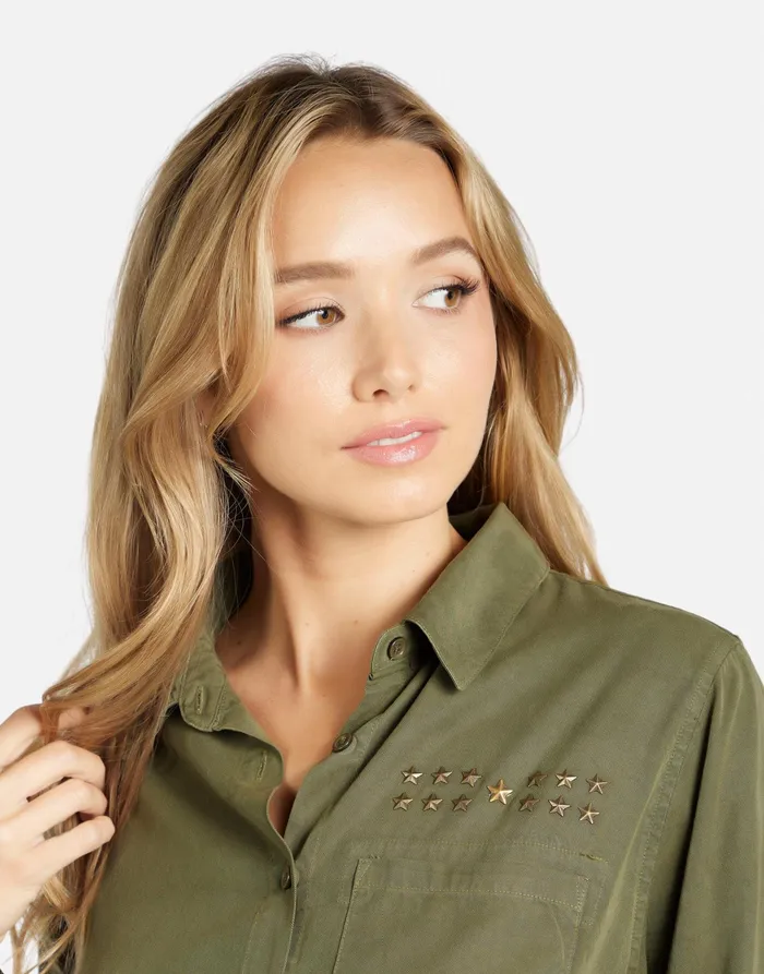 Sloane Vintage Eagle Military Women039s Lauren Moshi Long Sleeve