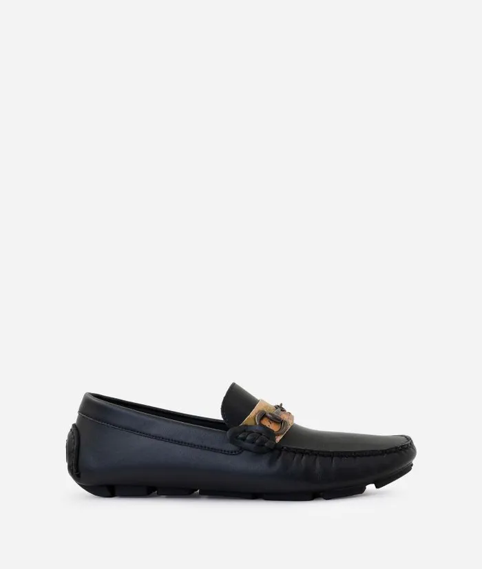 Smooth Leather Moccasins Black Man Alviero Martini Sneakers and Ankle Boots