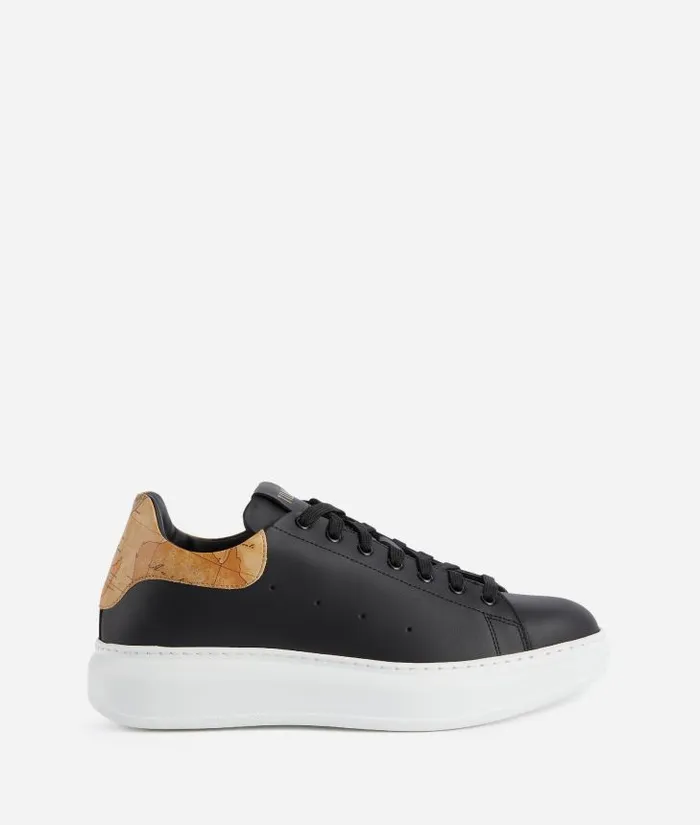 Smooth Leather Sneakers Black Man Alviero Martini Sneakers and Ankle Boots