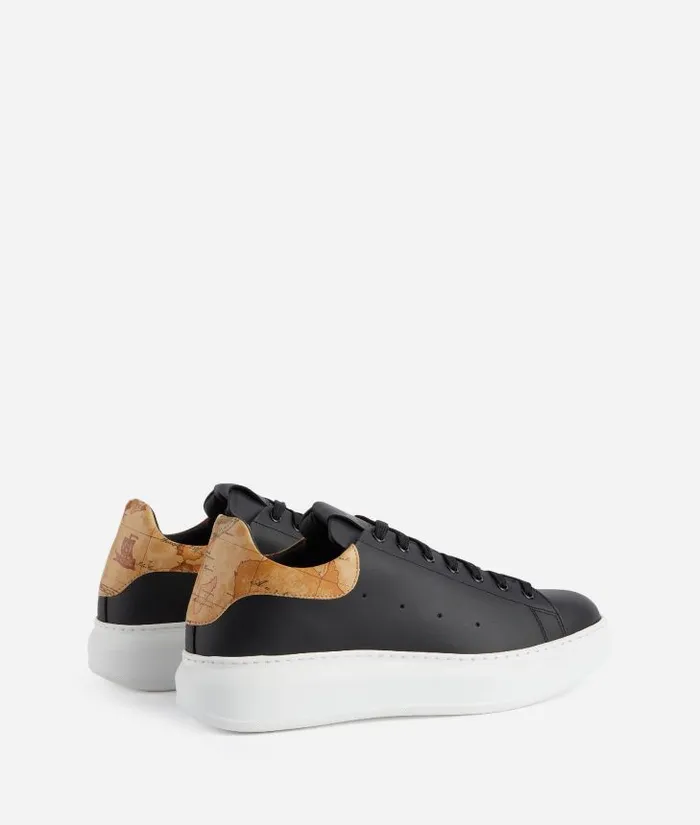 Smooth Leather Sneakers Black Man Alviero Martini Sneakers and Ankle Boots