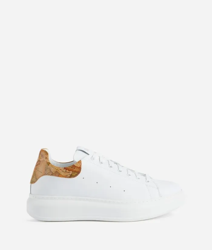 Smooth Leather Sneakers White Man Alviero Martini Sneakers and Ankle Boots