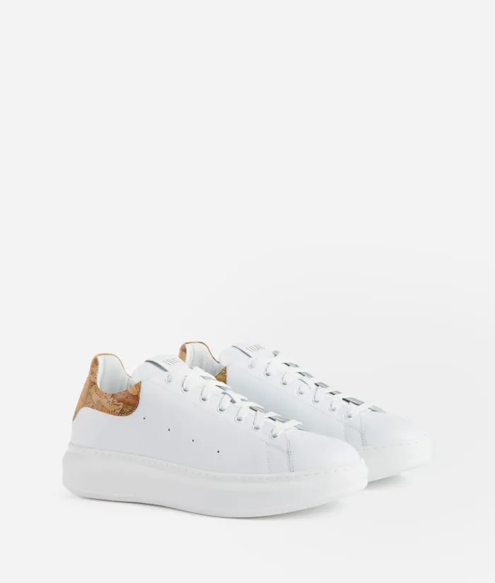 Smooth Leather Sneakers White Man Alviero Martini Sneakers and Ankle Boots