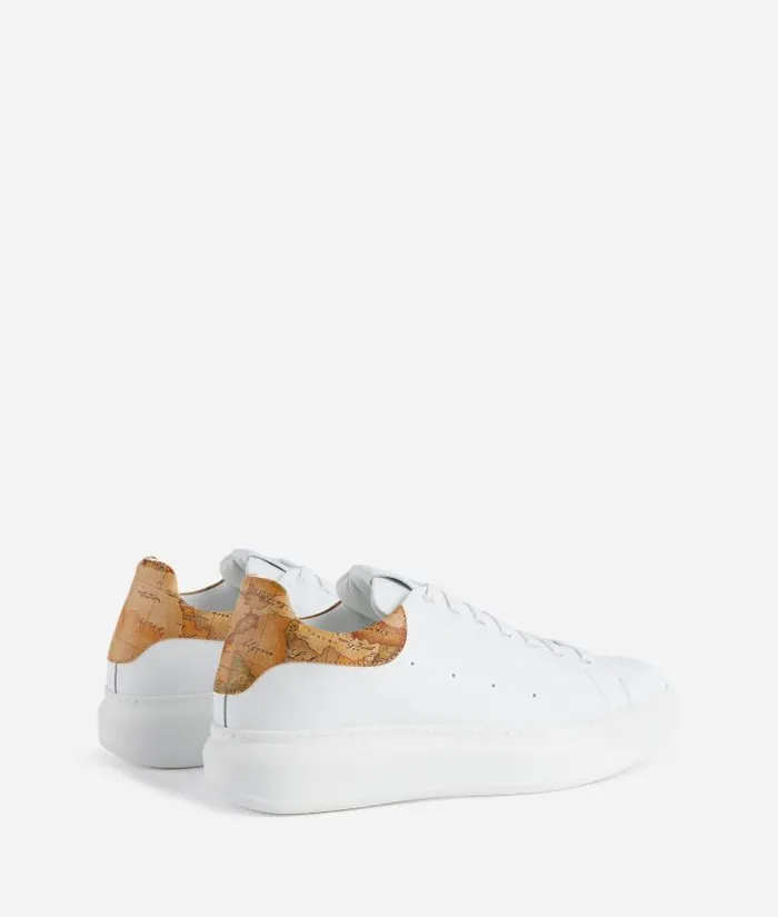 Smooth Leather Sneakers White Man Alviero Martini Sneakers and Ankle Boots