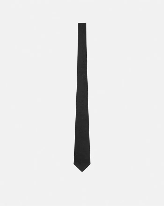 Soft Accessories Men Versace Barocco Jacquard Silk Tie Black
