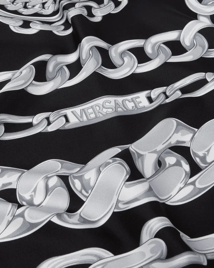 Soft Accessories Men Versace Medusa Chains Large Silk Foulard 344034 Print
