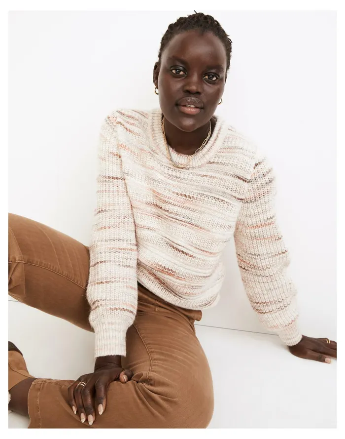 Space Dyed Canton Pullover Sweater Marled Harvest Women Madewell Sweaters
