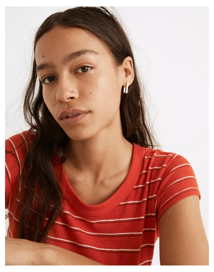 Square Huggie Hoop Earrings Vintage Gold Women Madewell Earrings Square Huggie Hoop Earrings Vintage Gold Women Madewell Earrings
