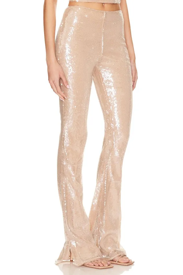 Stevie Sequin Pant Nude Neutral Women Lovers Friends Pants
