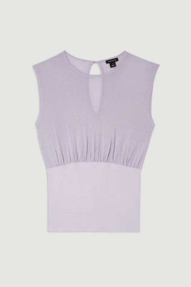 Summer RibCrepeKnit Top Mauve Women Karen Millen Tops