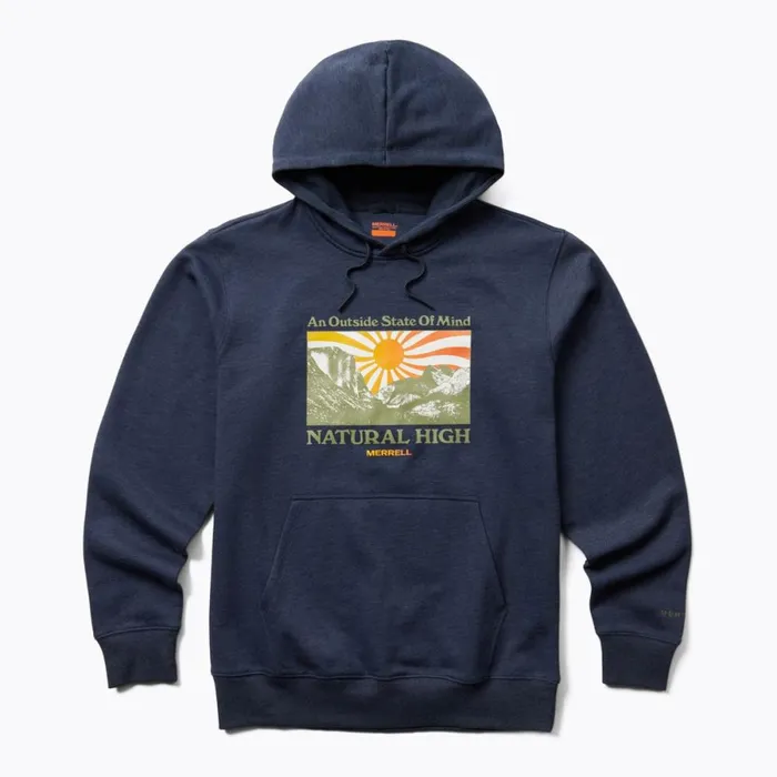 Sun Burst Fleece Hoody Navy Heather Men Merrell Tops
