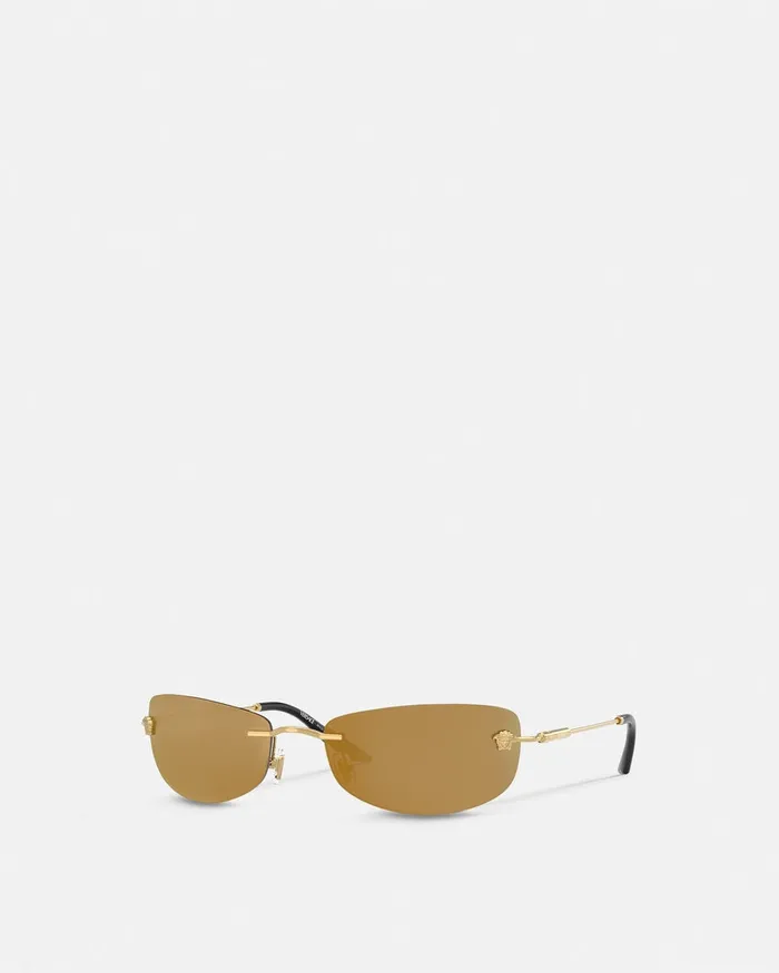 Sunglasses Men Versace Runway Sunglasses Gold