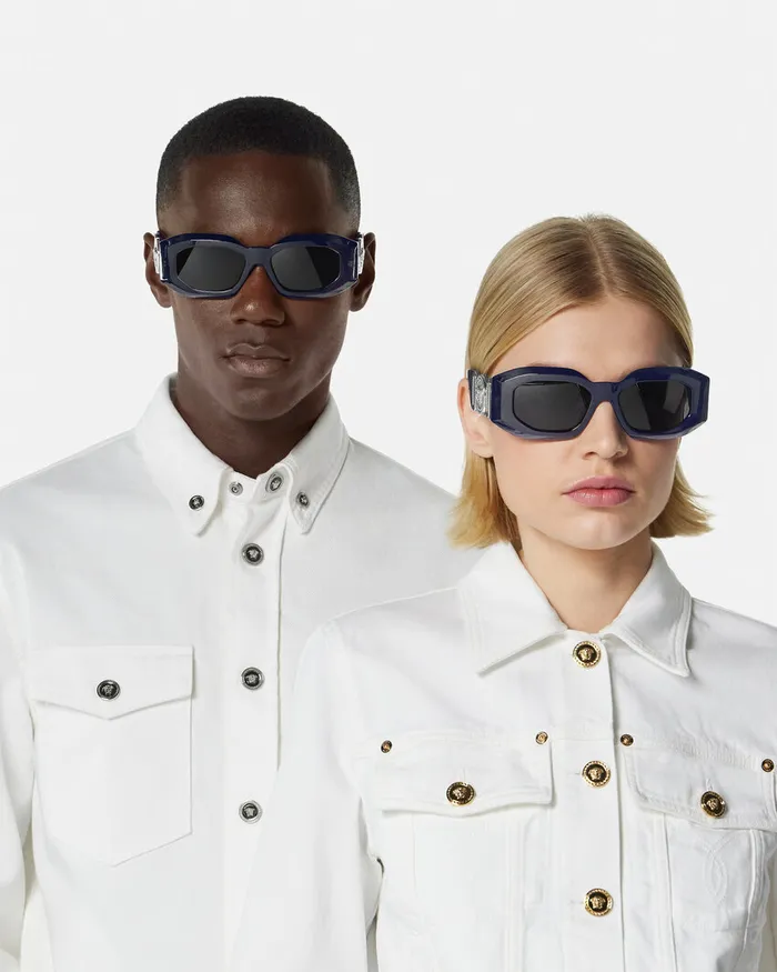 Sunglasses MenWomen Versace Maxi Medusa Biggie Sunglasses Blue