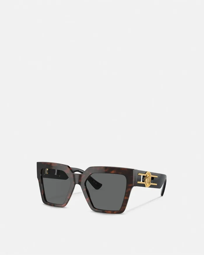 Sunglasses Women Versace Medusa Deco Butterfly Sunglasses Havana