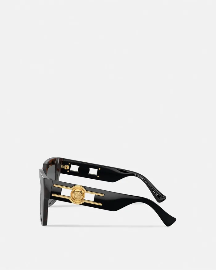 Sunglasses Women Versace Medusa Deco Butterfly Sunglasses Havana