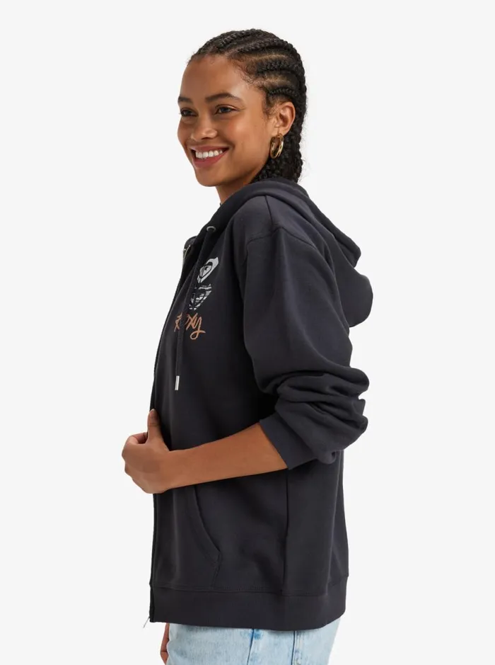 Surf Stoked 8211 ZipUp Hoodie Phantom Women Roxy Sweatshirts and Hoodies