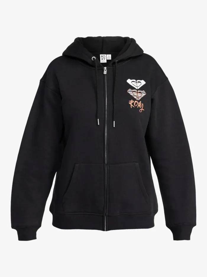 Surf Stoked 8211 ZipUp Hoodie Phantom Women Roxy Sweatshirts and Hoodies