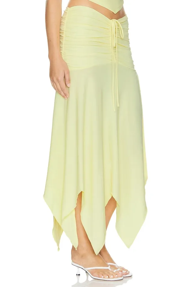 Surya Midi Skirt Soft Yellow Women Lovers Friends Skirts