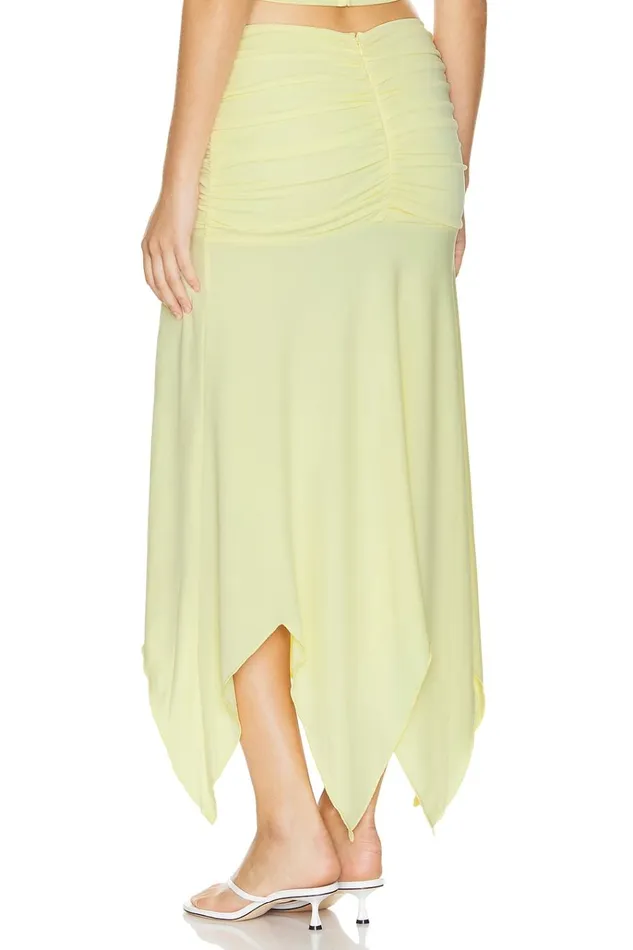 Surya Midi Skirt Soft Yellow Women Lovers Friends Skirts