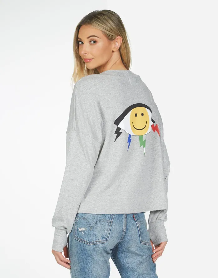 Susan Color Punk Happy Eye Heather Grey Women039s Lauren Moshi Long Sleeve