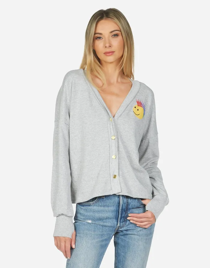 Susan Color Punk Happy Eye Heather Grey Women039s Lauren Moshi Long Sleeve