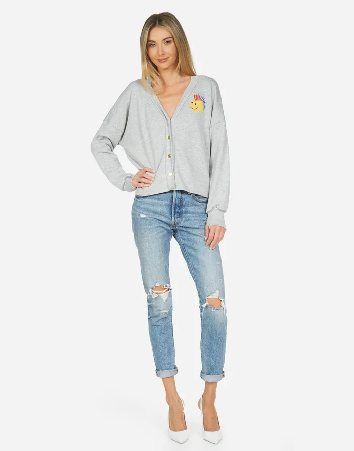 Susan Color Punk Happy Eye Heather Grey Women039s Lauren Moshi Long Sleeve