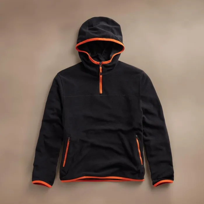 Sweat TopsBottoms Men James Perse Tech Waffle Performance Hoodie Blackorange