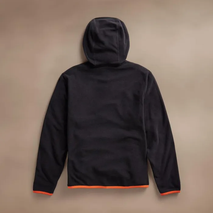 Sweat TopsBottoms Men James Perse Tech Waffle Performance Hoodie Blackorange