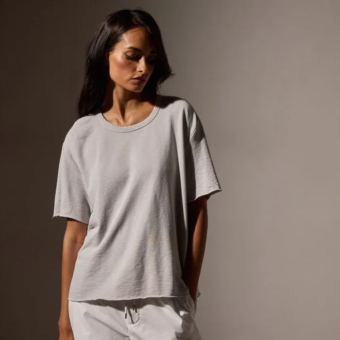 Sweat TopsBottoms Women James Perse French Terry Boxy Short Sleeve Tee Salt Pigment