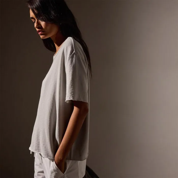 Sweat TopsBottoms Women James Perse French Terry Boxy Short Sleeve Tee Salt Pigment Sweat TopsBottoms Women James Perse French Terry Boxy Short Sleeve Tee Salt Pigment
