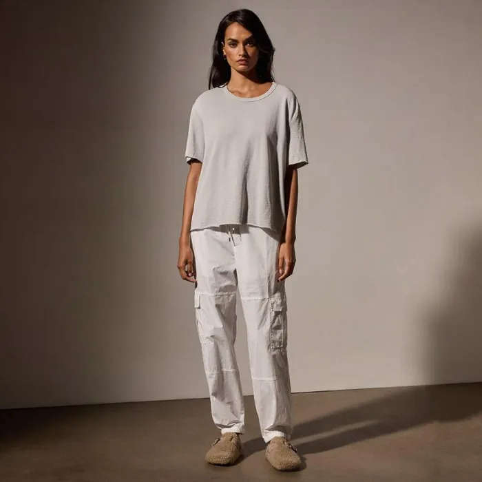 Sweat TopsBottoms Women James Perse French Terry Boxy Short Sleeve Tee Salt Pigment Sweat TopsBottoms Women James Perse French Terry Boxy Short Sleeve Tee Salt Pigment