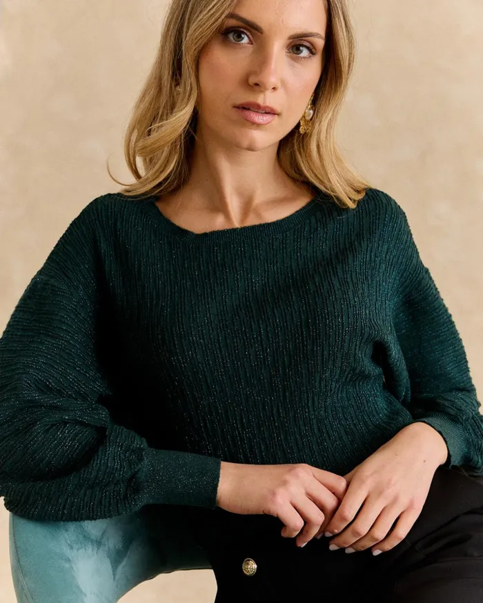 Sweater Lurex Carmina Green Forest Women Polin Et Moi Cardigans And Sweaters Sweater Lurex Carmina Green Forest Women Polin Et Moi Cardigans And Sweaters