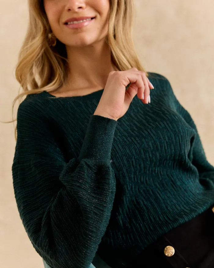 Sweater Lurex Carmina Green Forest Women Polin Et Moi Cardigans And Sweaters Sweater Lurex Carmina Green Forest Women Polin Et Moi Cardigans And Sweaters