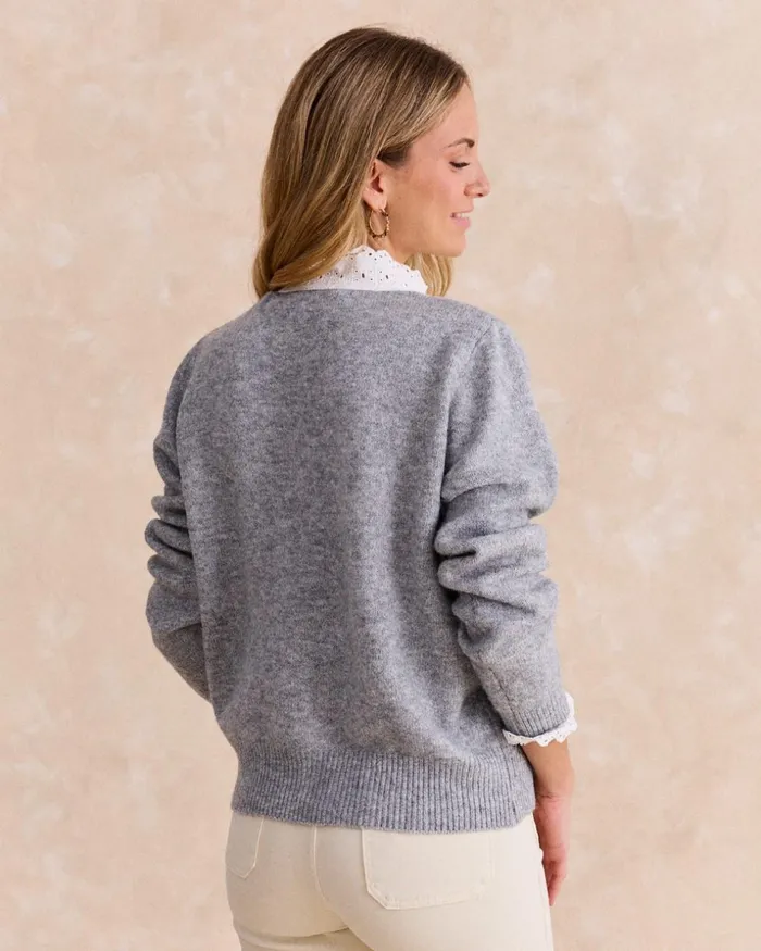 Sweater Yunia Ties Grey Women Polin Et Moi Cardigans And Sweaters Sweater Yunia Ties Grey Women Polin Et Moi Cardigans And Sweaters