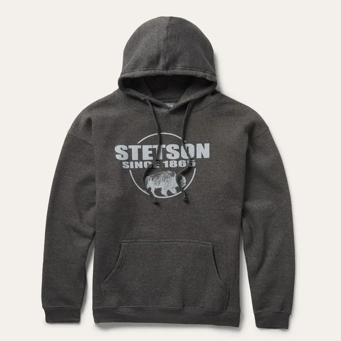 Sweaters and Hoodies Men Stetson Bison Hoodie Grey
