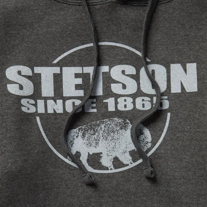 Sweaters and Hoodies Men Stetson Bison Hoodie Grey