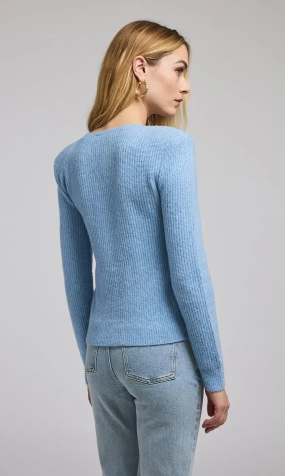 Sweaters and Sweatshirts Women Generation Love Clothing Ellison Rib Cardigan Blue