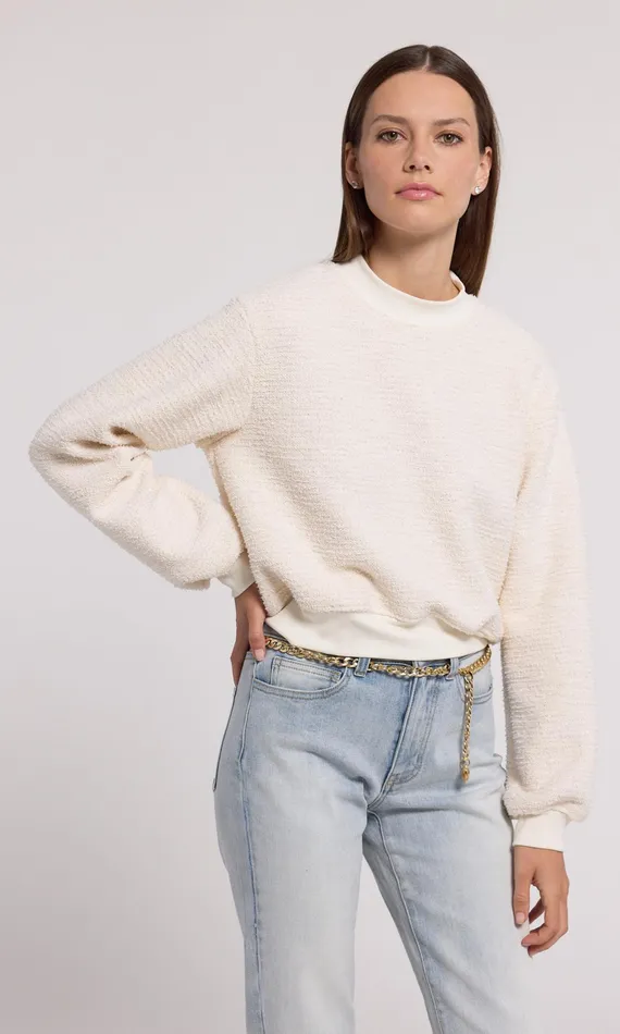 Sweaters and Sweatshirts Women Generation Love Clothing Julie Tweed Sweatshirt Cream