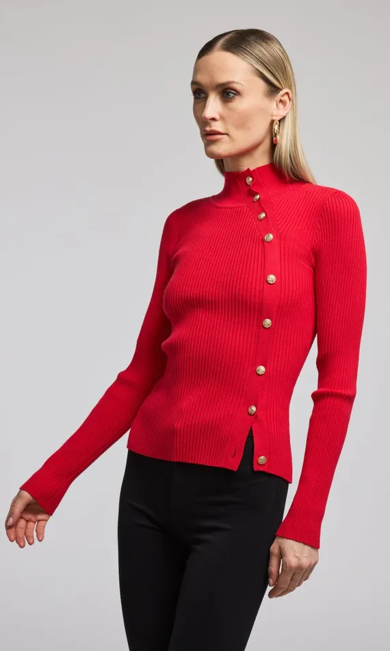 Sweaters and Sweatshirts Women Generation Love Clothing Margaret Rib Top Red