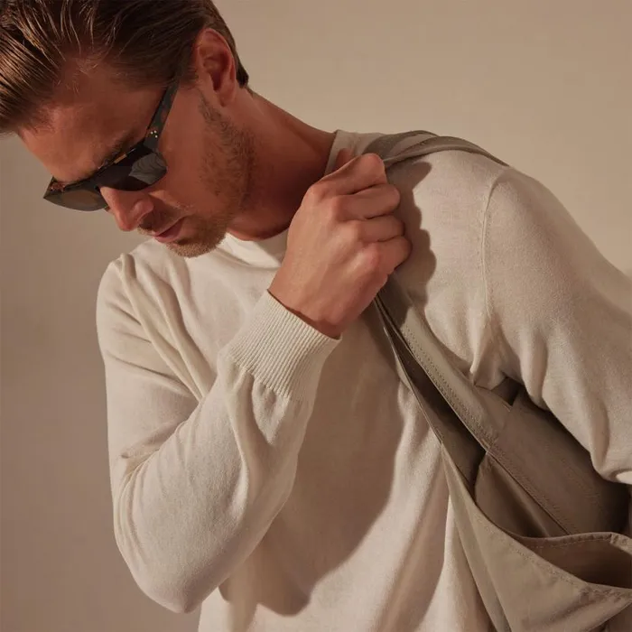 Sweaters Men James Perse Stretch Cotton Crew Sweater White Sweaters Men James Perse Stretch Cotton Crew Sweater White