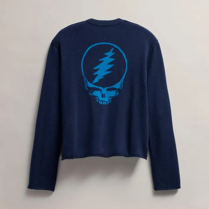Sweaters Women James Perse WomenSINGLEQUOTEADDEDs Grateful Dead Crew Neck Sweater Prussian Teal