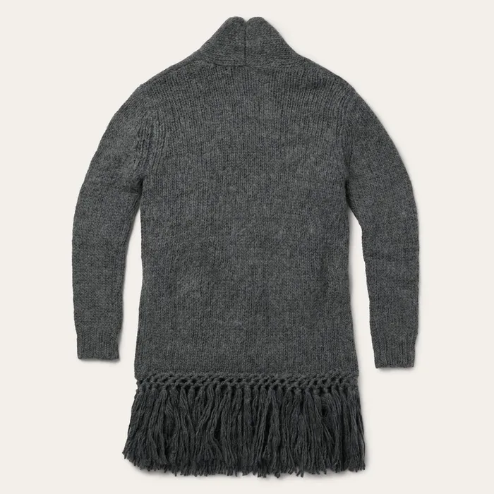Sweaters Women Stetson Charcoal Fringed Cardigan Grey