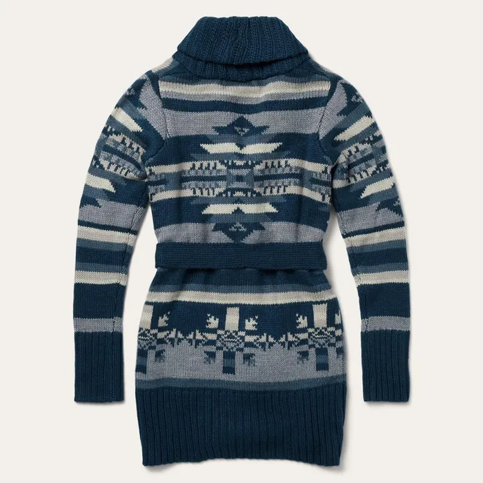 Sweaters Women Stetson Indigo Aztec Belted Cardigan Blue