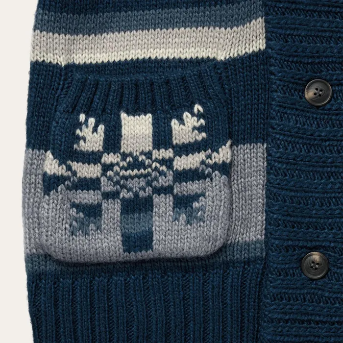 Sweaters Women Stetson Indigo Aztec Belted Cardigan Blue