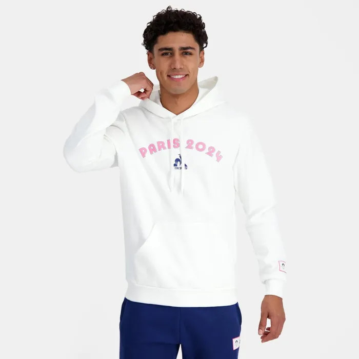 Sweatshirts Men Le Coq Sportif Paris 2024 Hoodie Marshmallow
