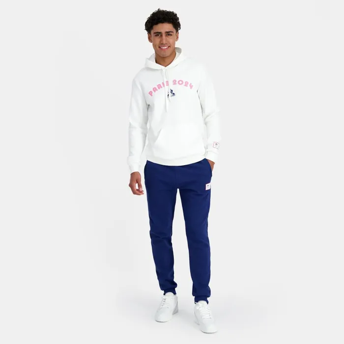 Sweatshirts Men Le Coq Sportif Paris 2024 Hoodie Marshmallow