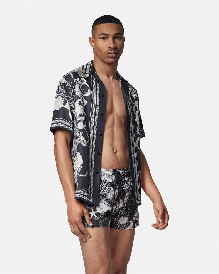 Swimwear Men Versace Barocco Sea Swim Shorts Blackprint